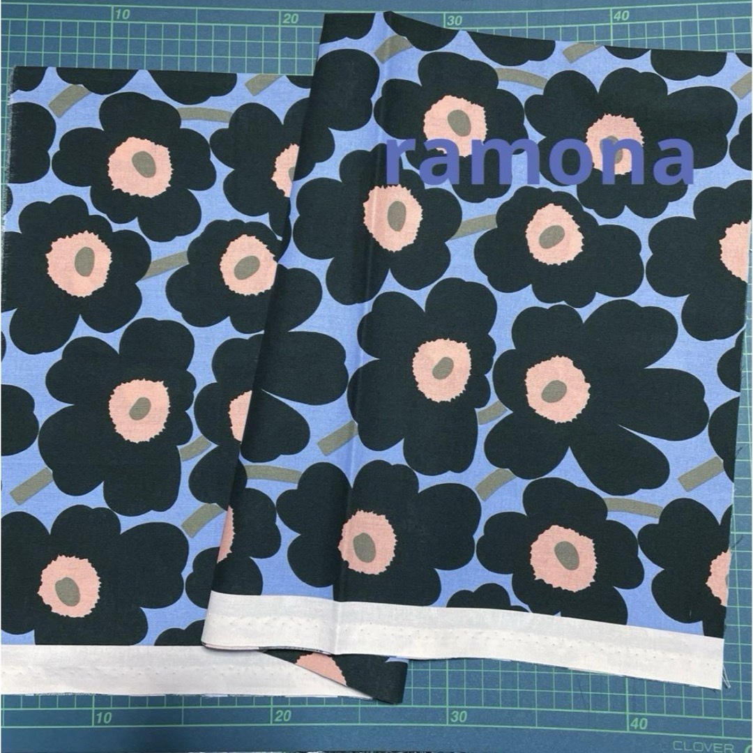 marimekko(マリメッコ)の廃番カラー マリメッコ 生地 ミニウニッコ ライトブルー2017秋冬 ハンドメイドの素材/材料(生地/糸)の商品写真