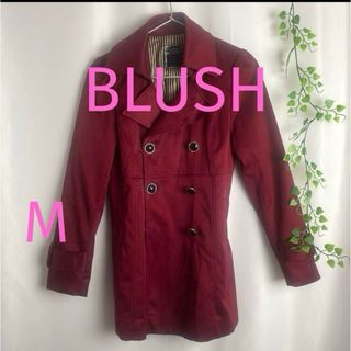 【BLUSH】レディース トレンチコート ワインレッド M(トレンチコート)