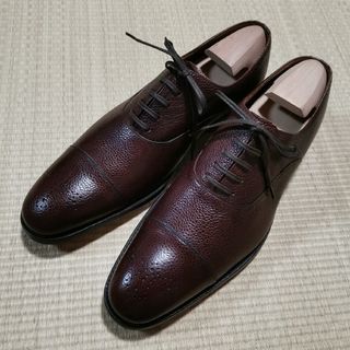 グレンソン(GRENSON)の【ほぼ新品】GRENSON ストレートチップ  27.5cm 濃茶 シボ革(ドレス/ビジネス)