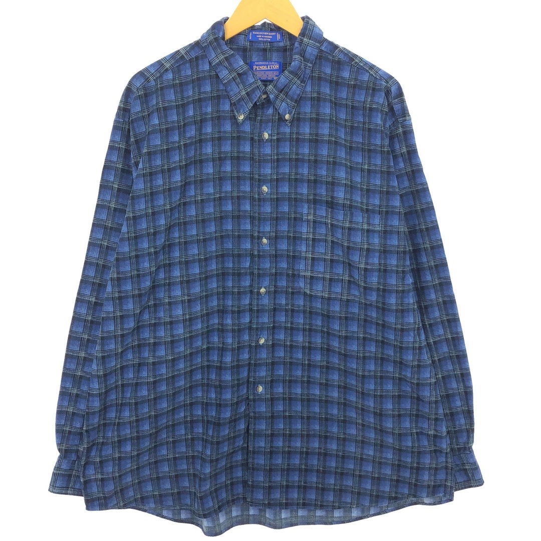 PENDLETON(ペンドルトン)の古着 ペンドルトン PENDLETON チェック柄 長袖 ボタンダウン コーデュロイシャツ メンズXXL /eaa414990 メンズのトップス(シャツ)の商品写真