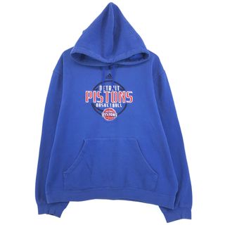 アディダス(adidas)の古着 アディダス adidas NBA DETROIT PISTONS デトロイトピストンズ スウェットプルオーバーパーカー メンズL /eaa379254(スウェット)