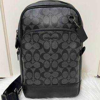 コーチ(COACH)の【極美品】COACH グラハム ボディバッグ シグネチャー カーフレザー メンズ(ボディーバッグ)