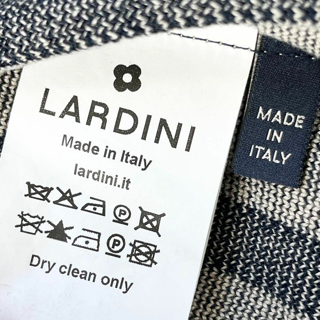 【極美品】LARDINI テーラードジャケット ニット素材 ストライプ Lサイズ