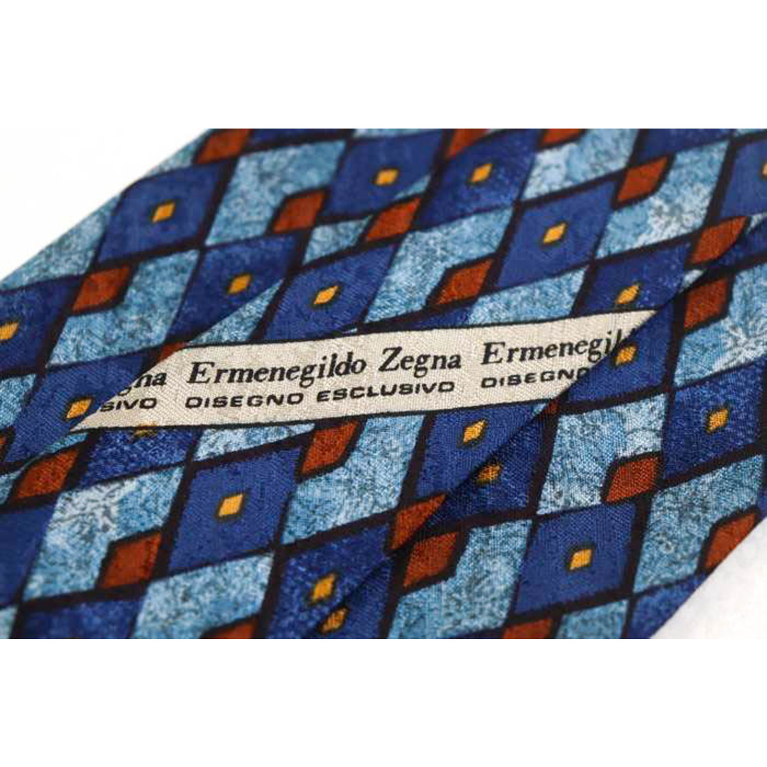 Ermenegildo Zegna(エルメネジルドゼニア)のエルメネジルドゼニア ブランド ネクタイ シルク チェック柄 ドット柄 高級 メンズ ネイビー Ermenegildo Zegna メンズのファッション小物(ネクタイ)の商品写真