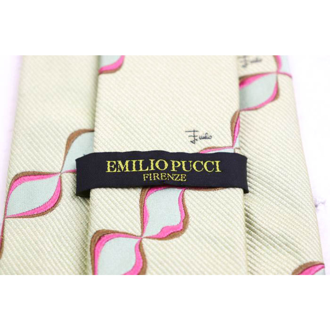 EMILIO PUCCI(エミリオプッチ)のエミリオプッチ ブランド ネクタイ シルク 総柄 伊製生地 メンズ グリーン Emilio Pucci メンズのファッション小物(ネクタイ)の商品写真