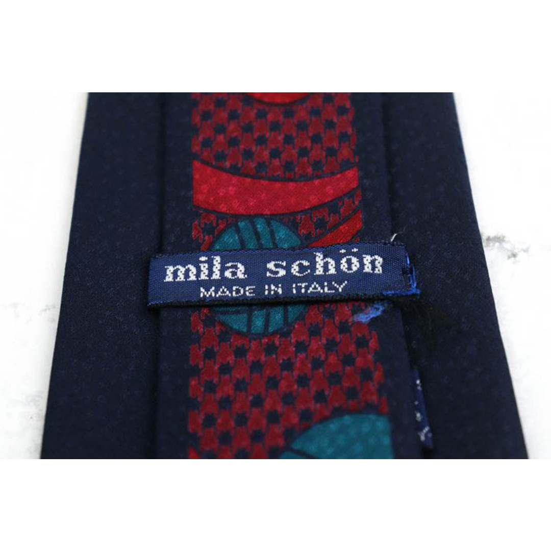 mila schon(ミラショーン)のミラショーン ブランド ネクタイ シルク ドット柄 総柄 メンズ ネイビー mila schon メンズのファッション小物(ネクタイ)の商品写真