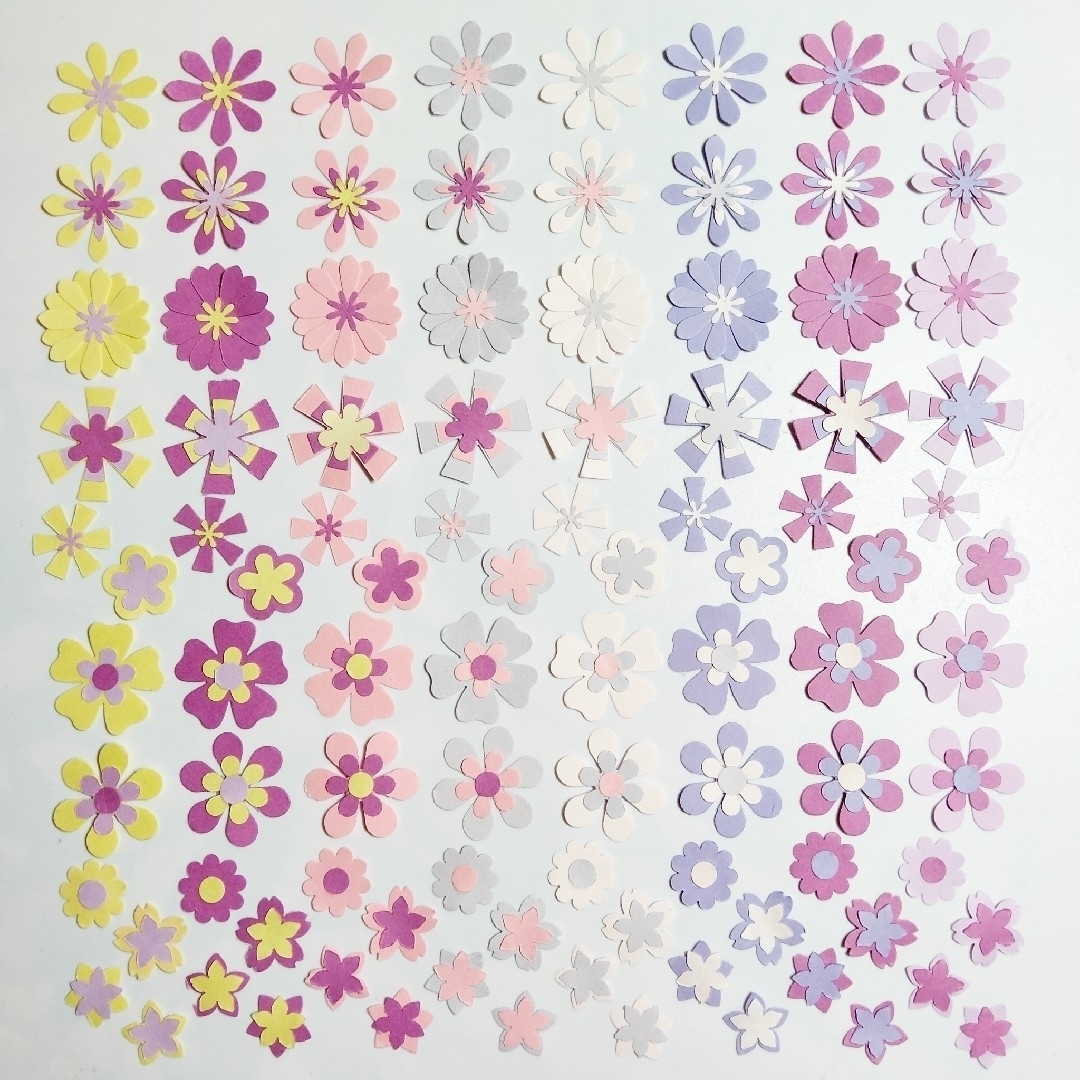 7214　花　クラフトパンチ　アルバム　壁面　スクラップブッキング　装飾　寄書き ハンドメイドの素材/材料(各種パーツ)の商品写真