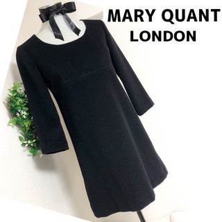 マリークワント(MARY QUANT)のMARYQUANTマリークワントロンドン黒ブラックワンピースM(ミニワンピース)