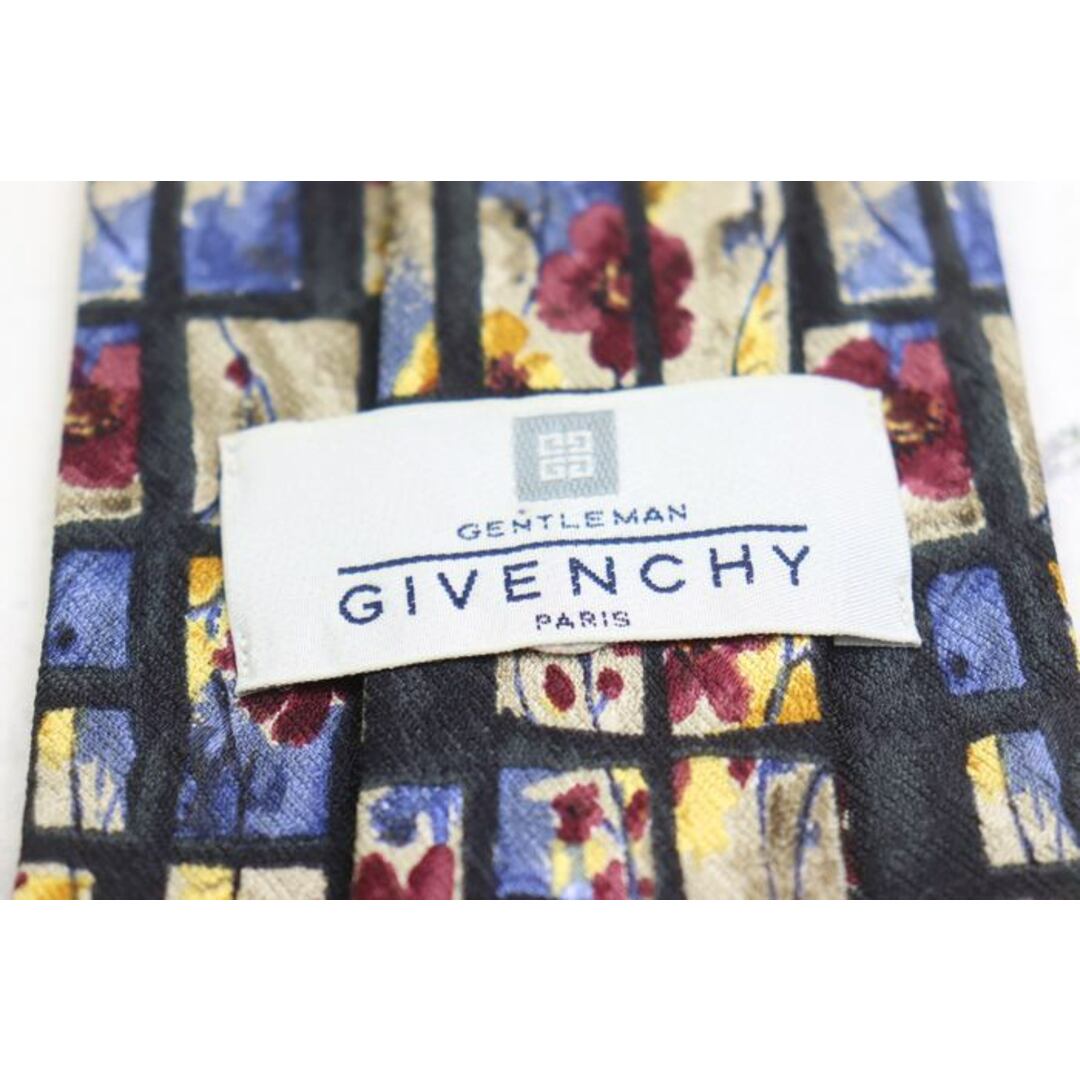 GIVENCHY(ジバンシィ)のジバンシィ ブランド ネクタイ シルク 花柄 格子柄 メンズ ネイビー GIVENCHY メンズのファッション小物(ネクタイ)の商品写真