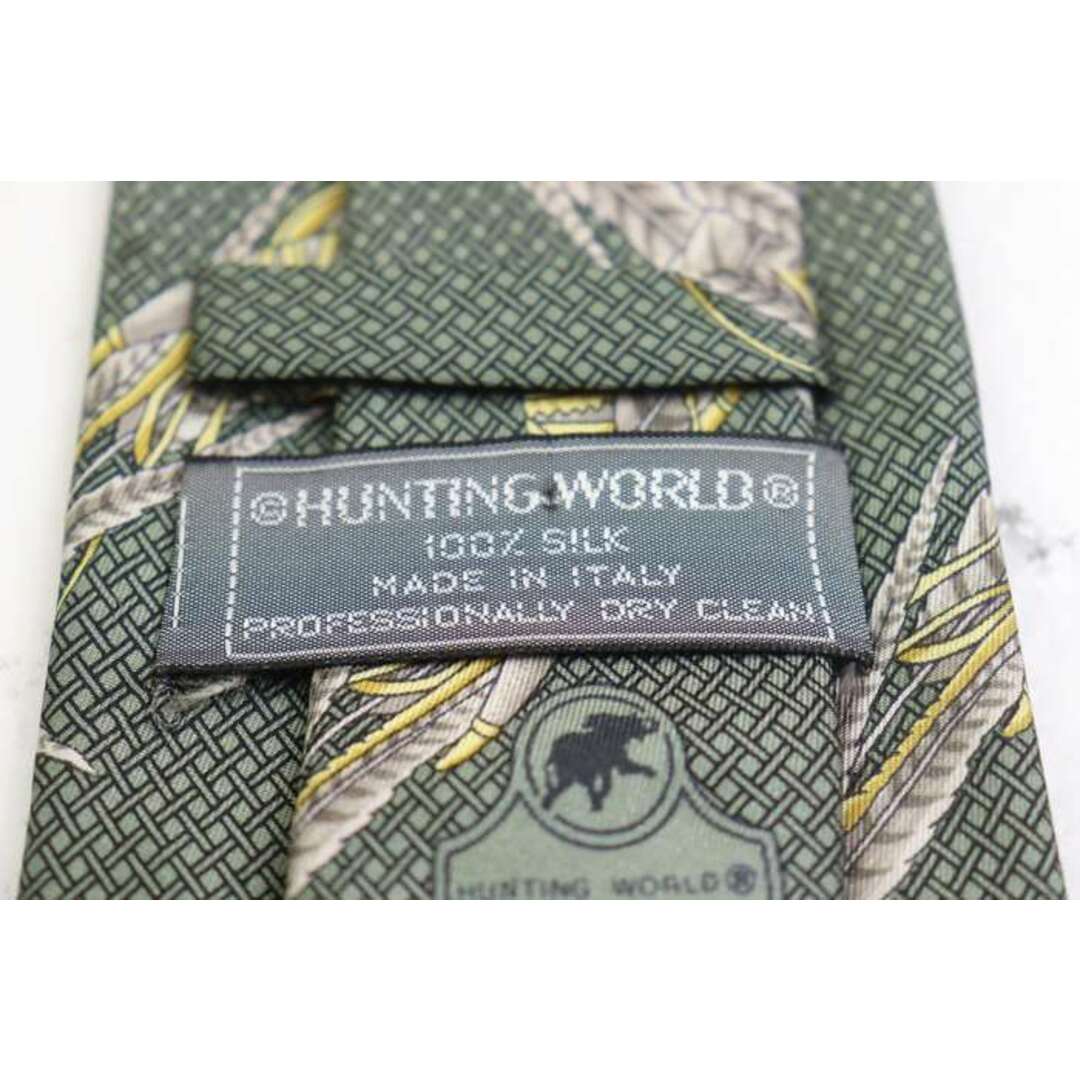 HUNTING WORLD(ハンティングワールド)のハンティングワールド ブランド ネクタイ シルク 格子柄 総柄 メンズ グリーン HUNTING WORLD メンズのファッション小物(ネクタイ)の商品写真