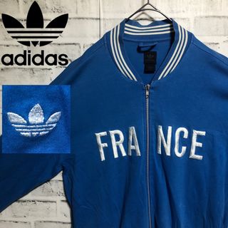 オリジナルス(Originals（adidas）)の希少XLブルー⭐️90s FRANCE刺繍ロゴ トラックジャケットvintage(ジャージ)