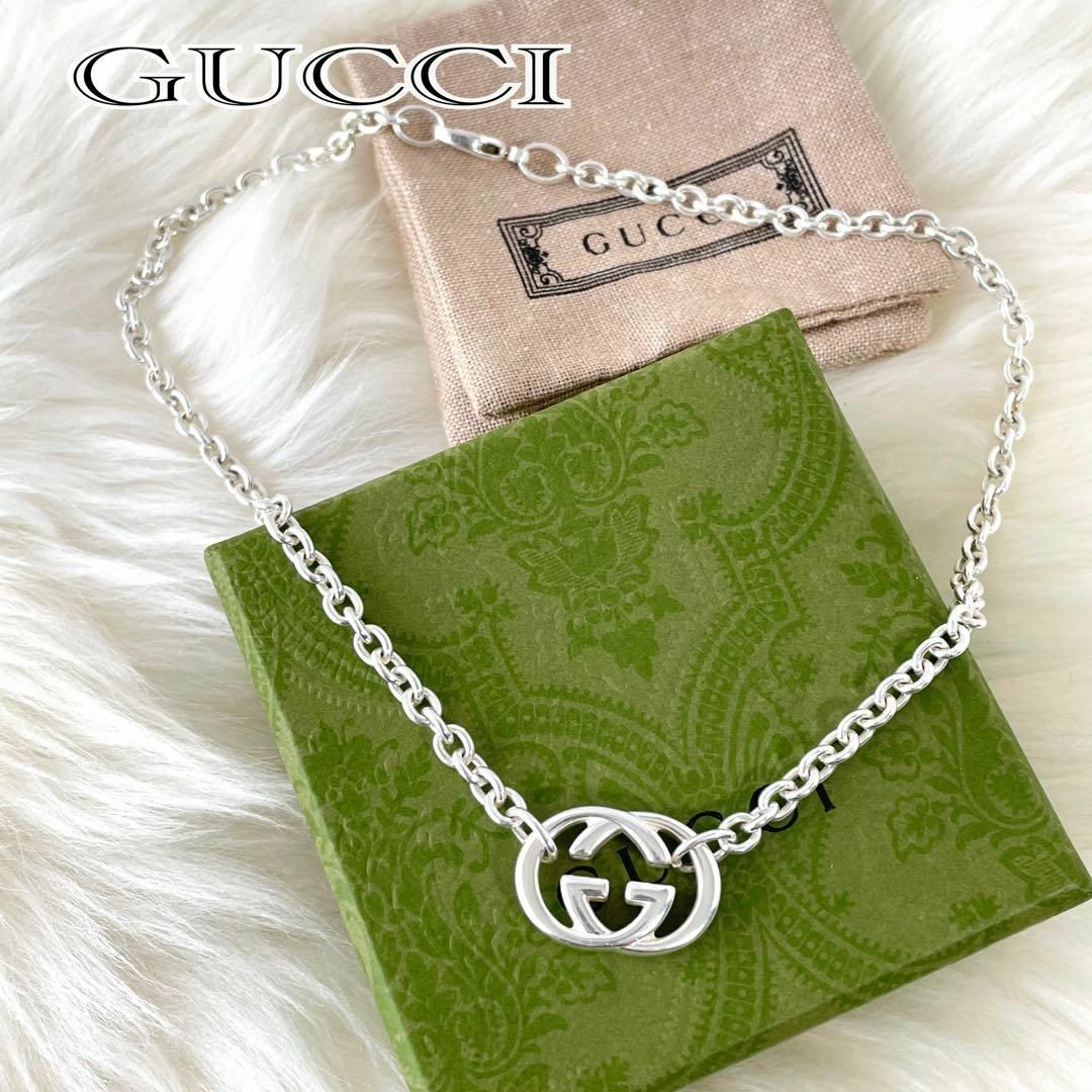 Gucci(グッチ)の【美品】GUCCI インターロッキングG ネックレス　シルバー　409 レディースのアクセサリー(ネックレス)の商品写真