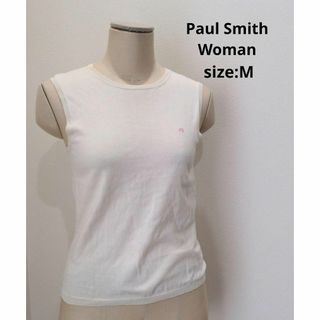 ポールスミス(Paul Smith)のPS・Paul Smith Woman ノースリーブ ニット ホワイト Ｍ 白(タンクトップ)