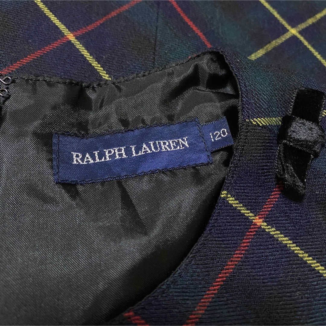 Ralph Lauren(ラルフローレン)の美品 ラルフローレン ワンピース 120 チェック フォーマル 入学式 卒園式 キッズ/ベビー/マタニティのキッズ服女の子用(90cm~)(ワンピース)の商品写真