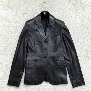 セオリー(theory)のtheory セオリー　羊革　レザー テーラードジャケット　黒　サイズ4(XL)(その他)