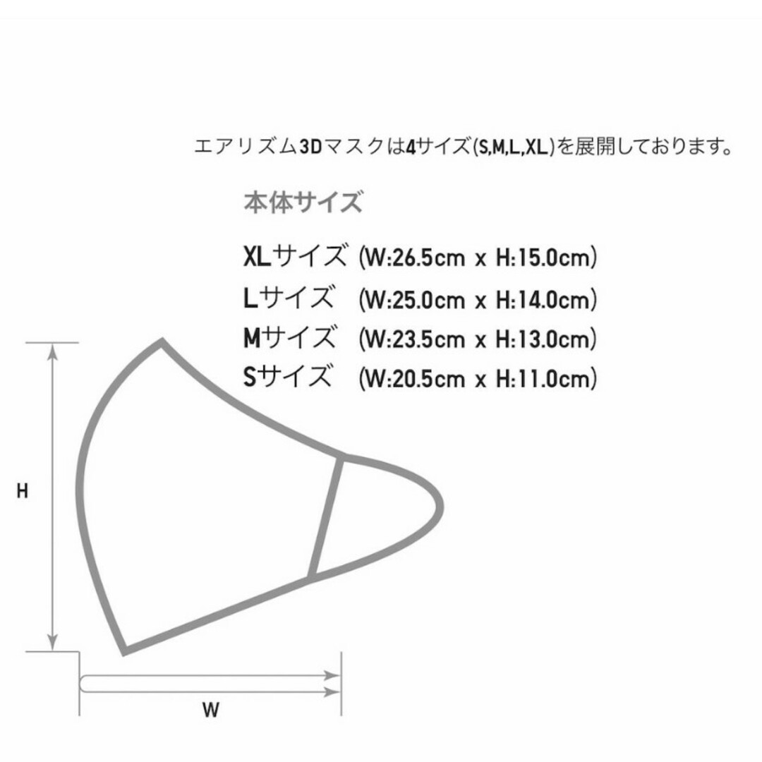 UNIQLO(ユニクロ)のユニクロ/エアリズム3Dマスク Sサイズ ネイビー 2枚組×2セット インテリア/住まい/日用品の日用品/生活雑貨/旅行(日用品/生活雑貨)の商品写真