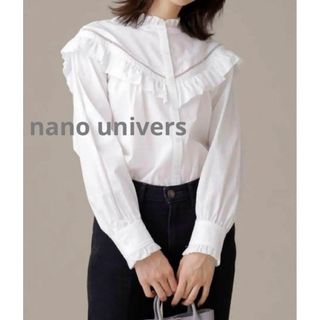 ナノユニバース(nano・universe)のSALE⭐︎ナノユニバース　フリルブラウス　36サイズ(シャツ/ブラウス(長袖/七分))