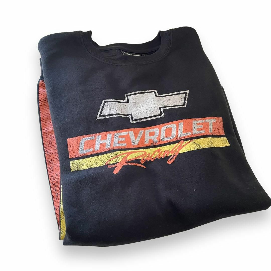 Chevrolet(シボレー)の【激レア】シボレー CHEVROLET スウェット L ブラック メンズ メンズのトップス(スウェット)の商品写真