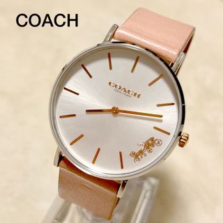 コーチ(COACH)のCOACH腕時計 コーチ ペリー シルバー×ピンク 稼働中(腕時計)