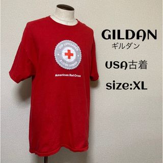 ギルタン(GILDAN)のGILDAN ギルダン Tシャツ レッド USA輸入古着 XL(Tシャツ/カットソー(半袖/袖なし))