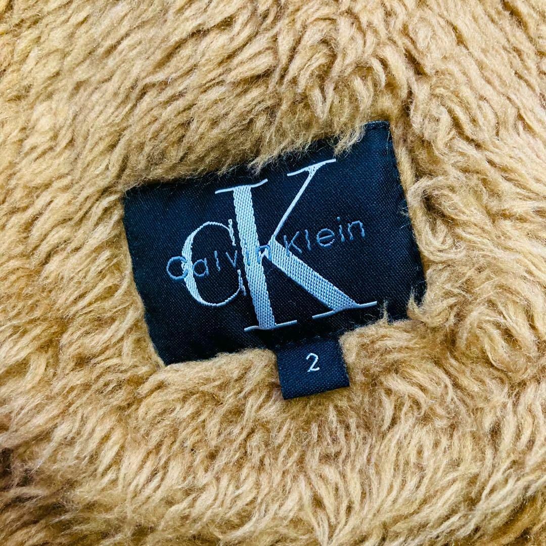 Calvin Klein(カルバンクライン)のCalvin Klein　ジャケット　ダブル　ボア　スエード　キャメル　ブルゾン レディースのジャケット/アウター(ブルゾン)の商品写真