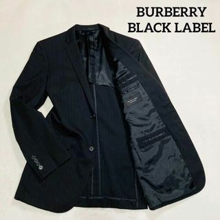 バーバリーブラックレーベル(BURBERRY BLACK LABEL)のBURBERRY BLACK LABEL　テーラード　ジャケット　ストライプ　黒(スーツジャケット)