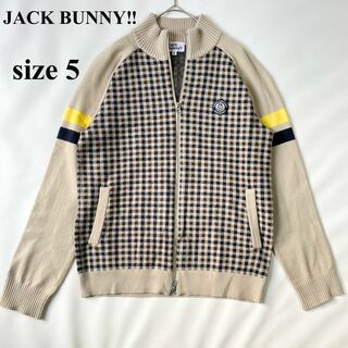 ジャックバニー(JACK BUNNY!!)のジャックバニー　フルジップ　ニット　メンズウェア　ベージュ　サイズ5(ウエア)