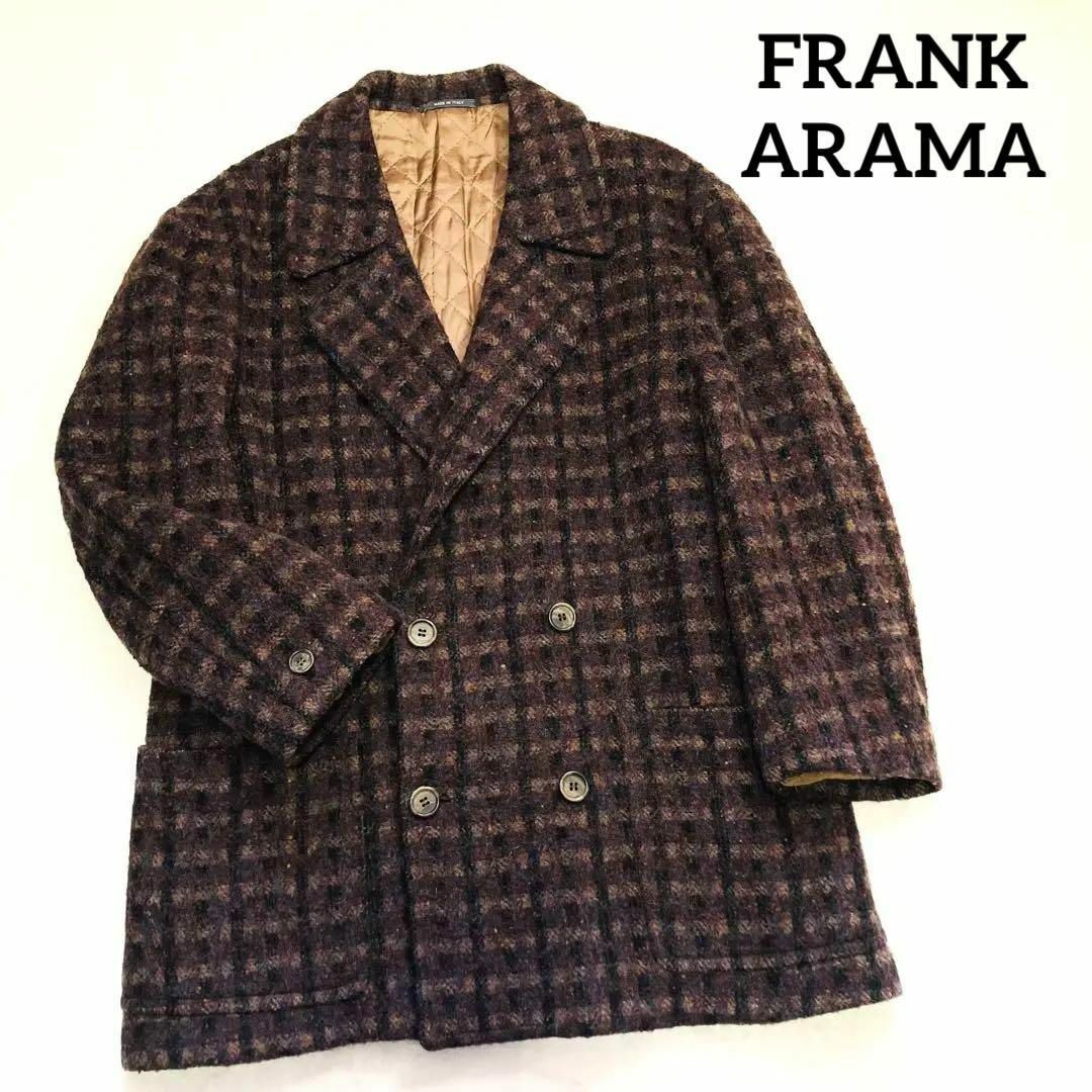 FRANK ARAMA　ジャケット　ツイード　チェック　ダブル　キルティング メンズのジャケット/アウター(チェスターコート)の商品写真