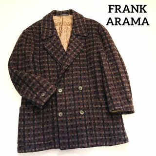 FRANK ARAMA　ジャケット　ツイード　チェック　ダブル　キルティング(チェスターコート)
