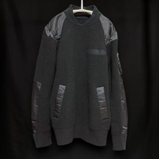 サカイ(sacai)のSACAI サカイ プルオーバー  MA-1 切り替え ニット セーター(ニット/セーター)