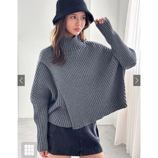 ニット/セーターmoussy即完売♡OPEN COLLAR WOOL SHORT ニット♡グレー