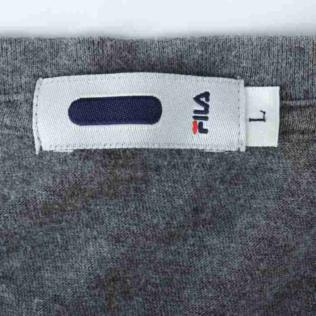 FILA(フィラ)のフィラ Tシャツ 半袖 コットン100% ロゴ スポーツウエア トップス メンズ Lサイズ グレー FILA メンズのトップス(Tシャツ/カットソー(半袖/袖なし))の商品写真