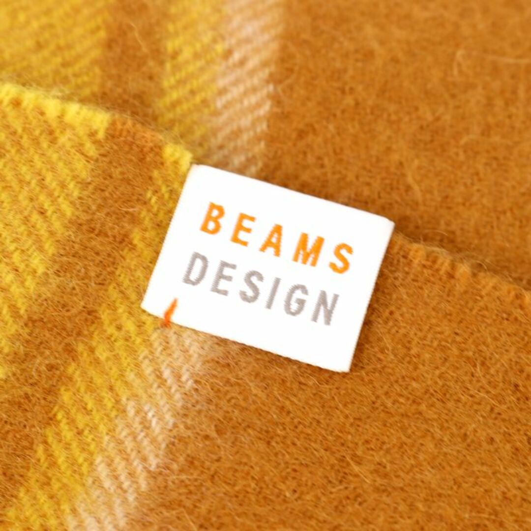 BEAMS(ビームス)のビームス マフラー ウール/カシミヤ チェック柄 ブランド 小物 レディース イエロー BEAMS レディースのファッション小物(マフラー/ショール)の商品写真