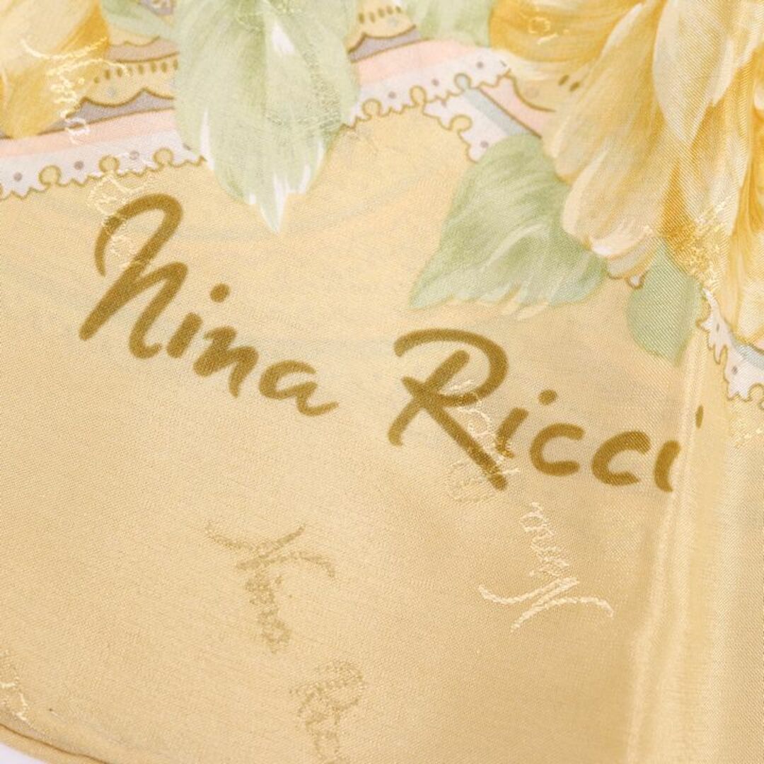 NINA RICCI(ニナリッチ)のニナリッチ スカーフ 花柄 ペイズリー柄 シルク100％ ブランド 小物 レディース ベージュ NINA RICCI レディースのファッション小物(バンダナ/スカーフ)の商品写真