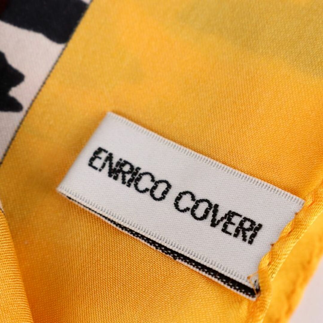 ENRICO COVERI(エンリココベリ)のエンリコ・コベリ スカーフ 花柄 シルク100％ レオパード ブランド 小物 レディース ブラック Enrico Coveri レディースのファッション小物(バンダナ/スカーフ)の商品写真
