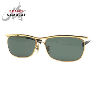 レイバン(Ray-Ban)のRay-Ban レイバン B&L RAY-BAN Olympian Ⅱ DX ゴールド 金 グリーン 緑 メタル サングラス スクエア メンズ 403755 【中古】(サングラス/メガネ)