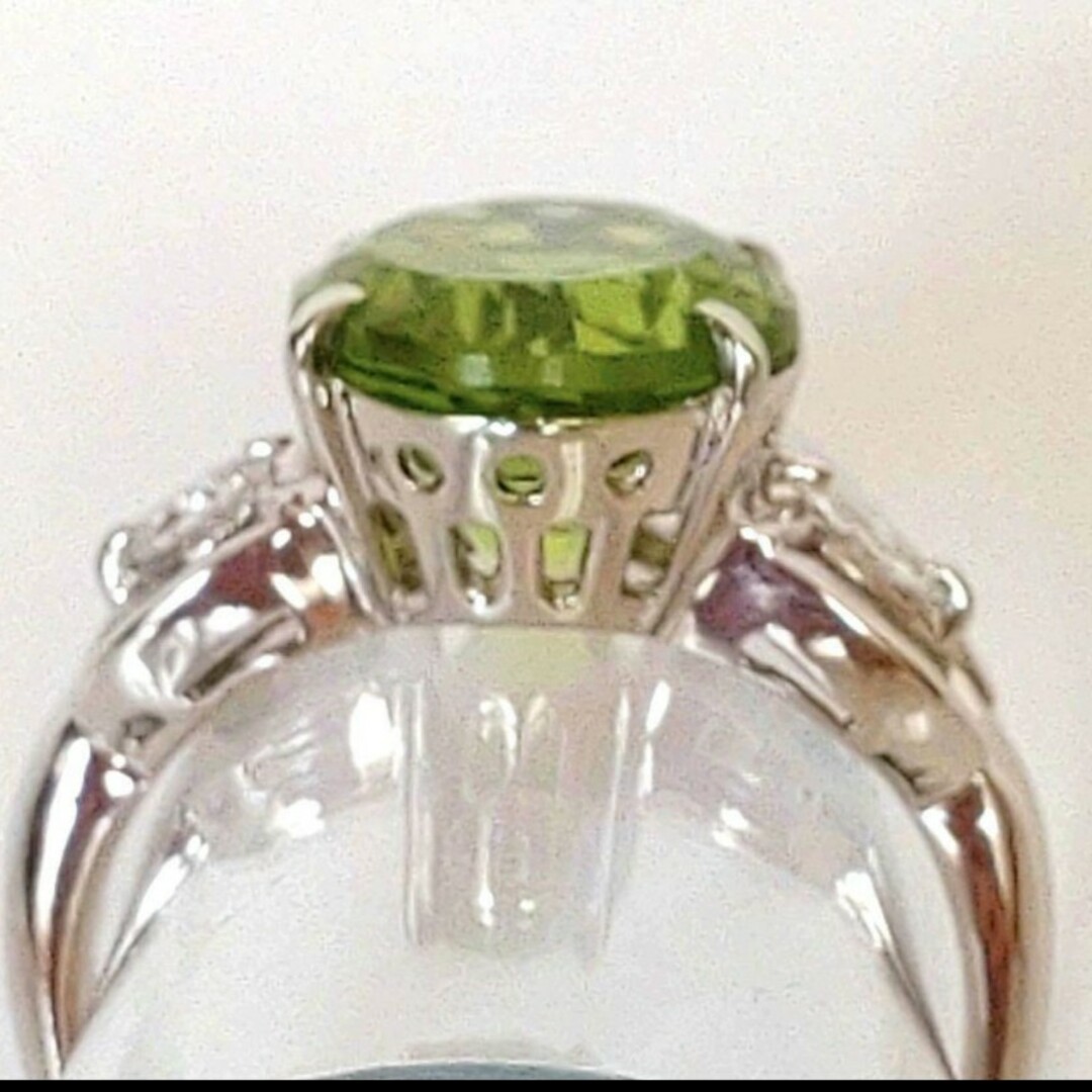 Pt900　ペリドット　ダイヤモンド　リング メンズのアクセサリー(リング(指輪))の商品写真