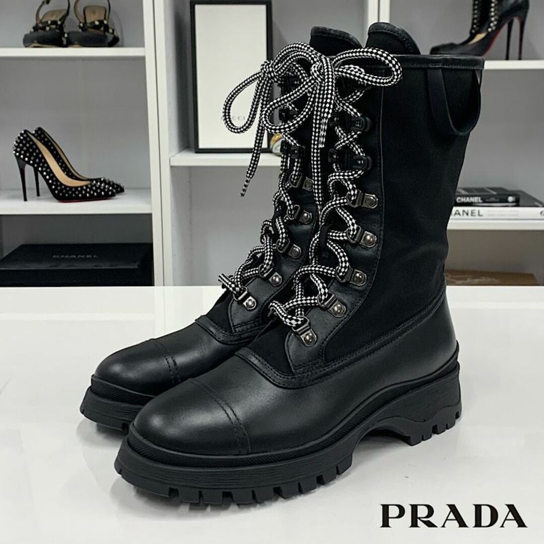 ブーツ ショートブーツ　革　PRADA プラダ　レディース