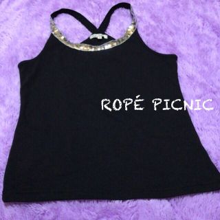 ロペピクニック(Rope' Picnic)のROPÉ PICNIC ♡ 黒 スパンコール キャミソール(キャミソール)