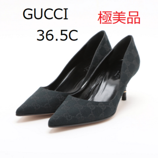 グッチ(Gucci)の【36 1/2C】GUCCI  グッチ パンプス  GGキャンバス  ブラック(ハイヒール/パンプス)