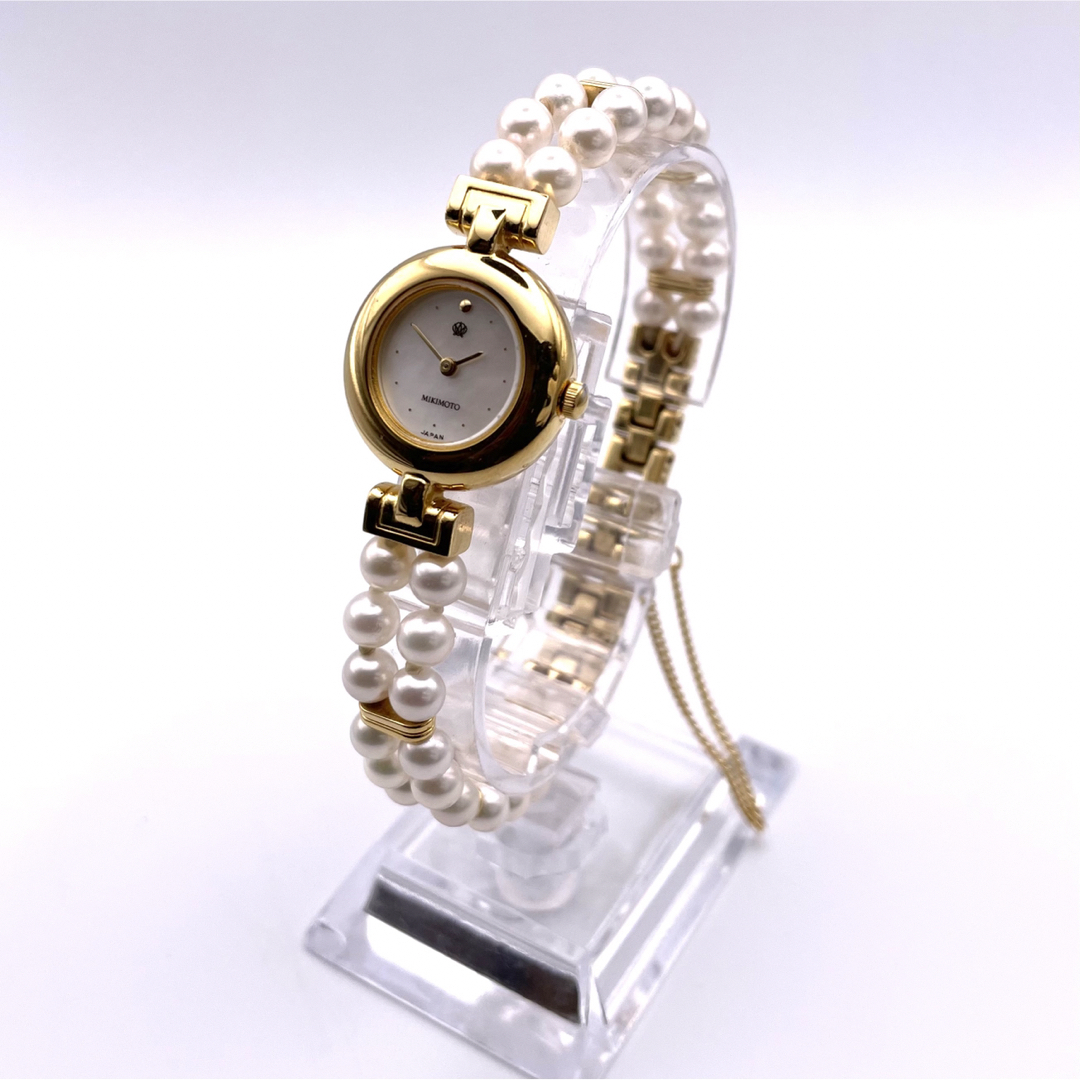【美品・OH済・限定・稼動品】ミキモト MIKIMOTO パール シェル JAL レディースのファッション小物(腕時計)の商品写真