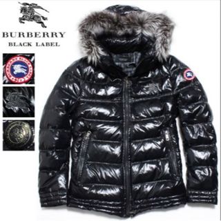 バーバリーブラックレーベル(BURBERRY BLACK LABEL)の新品同様 バーバリーブラックレーベル フォックス 高性能 ダウンジャケット M黒(ダウンジャケット)