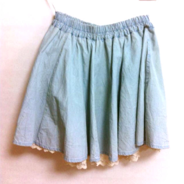 HONEYS(ハニーズ)の水色 ＊ レーススカート レディースのスカート(ひざ丈スカート)の商品写真