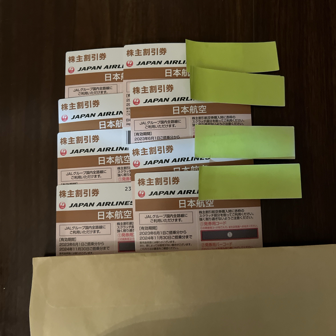 JAL(日本航空)(ジャル(ニホンコウクウ))のJAL 株主優待券8枚 チケットの乗車券/交通券(航空券)の商品写真