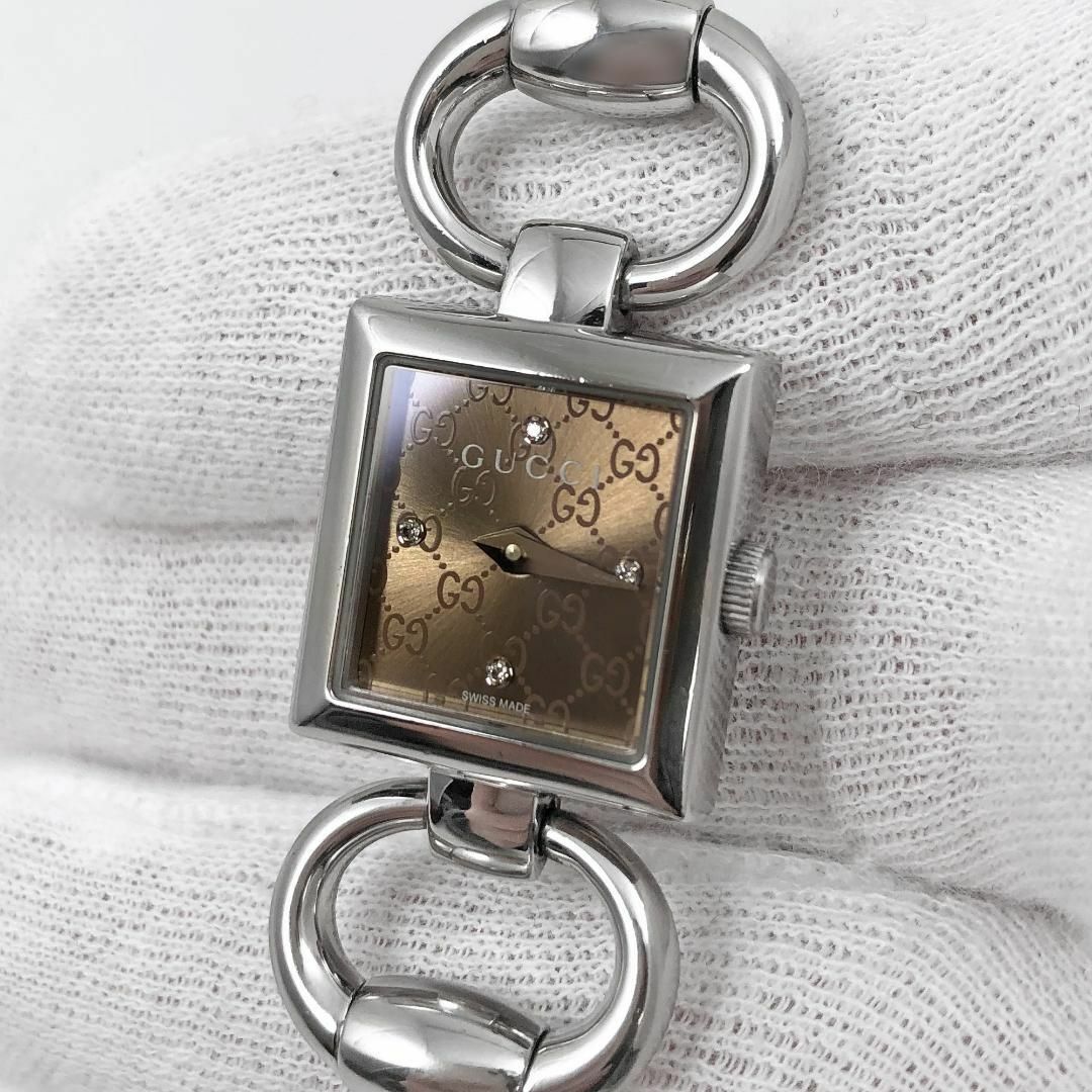 グッチ 腕時計 トルナヴォーニ GG 4Pダイヤモンド ホースビット 120mi腕時計