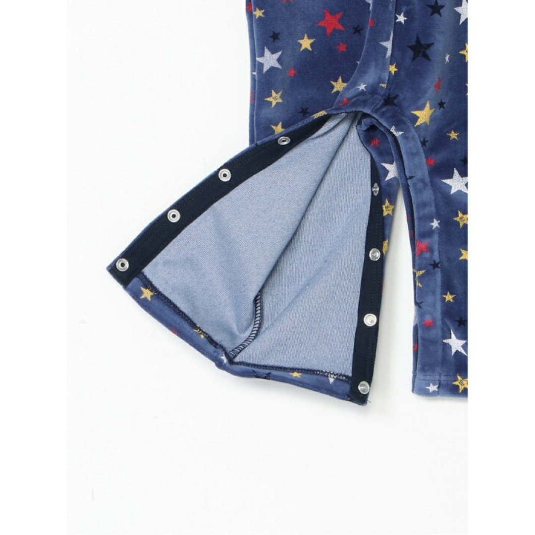 PETIT BATEAU(プチバトー)のプチバトー　サロペット　星プリント　ベロア素材　オーバーオール　スター キッズ/ベビー/マタニティのベビー服(~85cm)(ロンパース)の商品写真