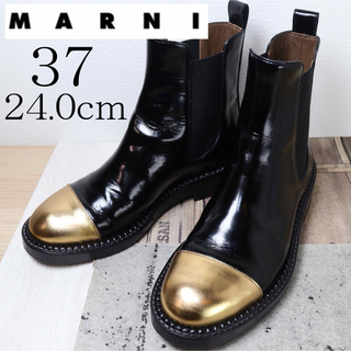 マルニ(Marni)のMARNI マルニ 24.0 サイドゴア　メタリックトゥ　チェルシーブーツ(ブーツ)