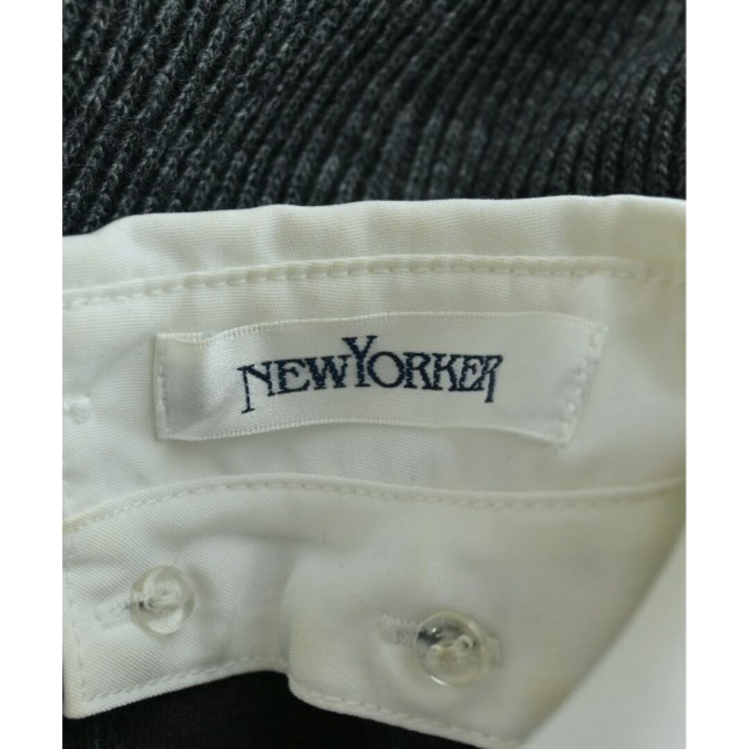 NEWYORKER(ニューヨーカー)のNEWYORKER ニット・セーター M 白xダークグレー系(ストライプ) 【古着】【中古】 レディースのトップス(ニット/セーター)の商品写真