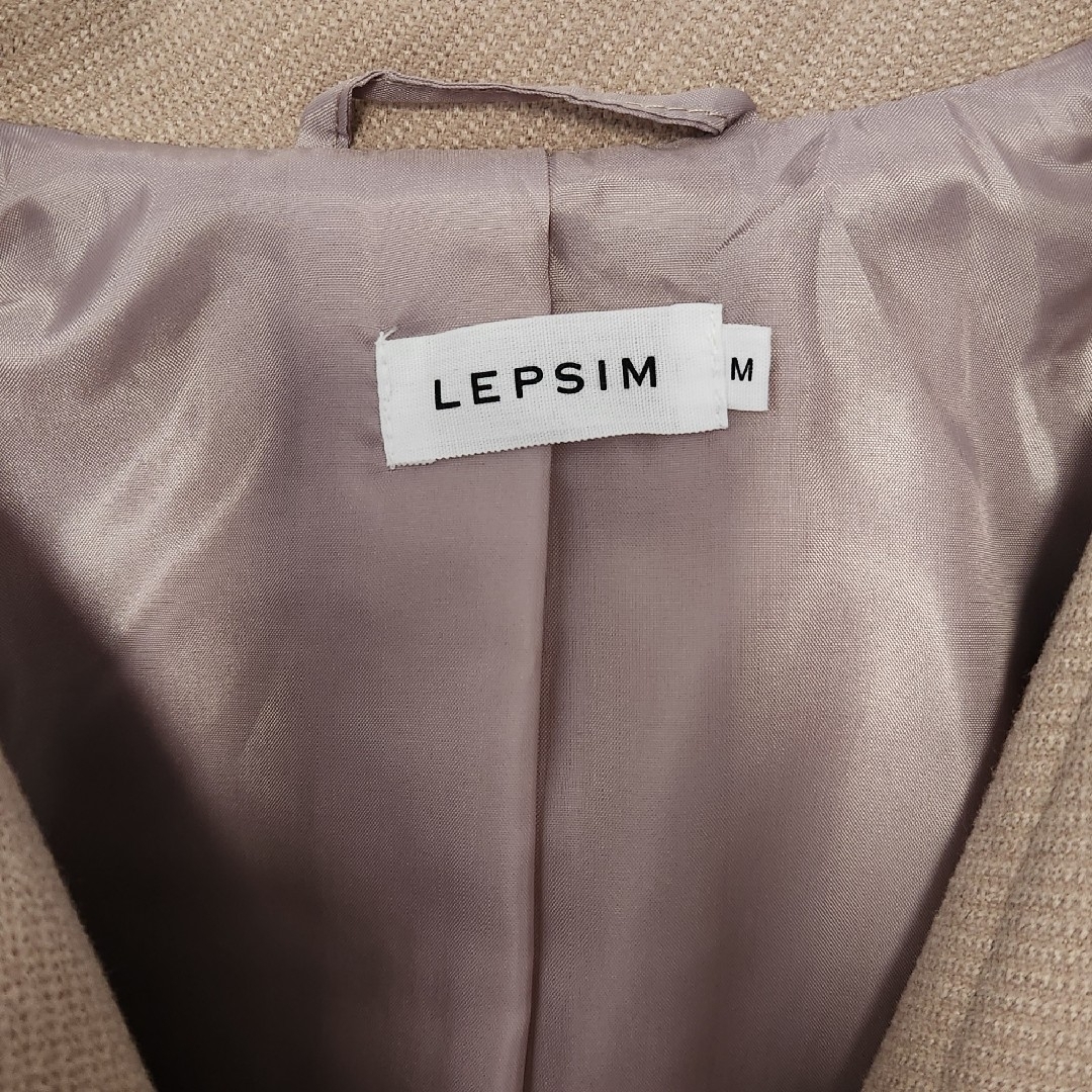 LEPSIM(レプシィム)の【美品】LEPSIM カルゼＷボタンハーフコート ベージュ Mサイズ レディースのジャケット/アウター(その他)の商品写真