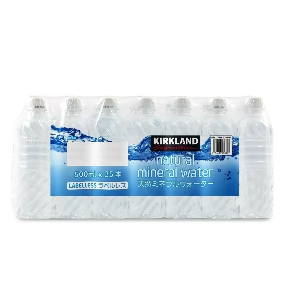 KIRKLAND(カークランド)のカークランドシグネチャー 天然ミネラルウォーターラベルレス500ml x 35本 食品/飲料/酒の飲料(ミネラルウォーター)の商品写真